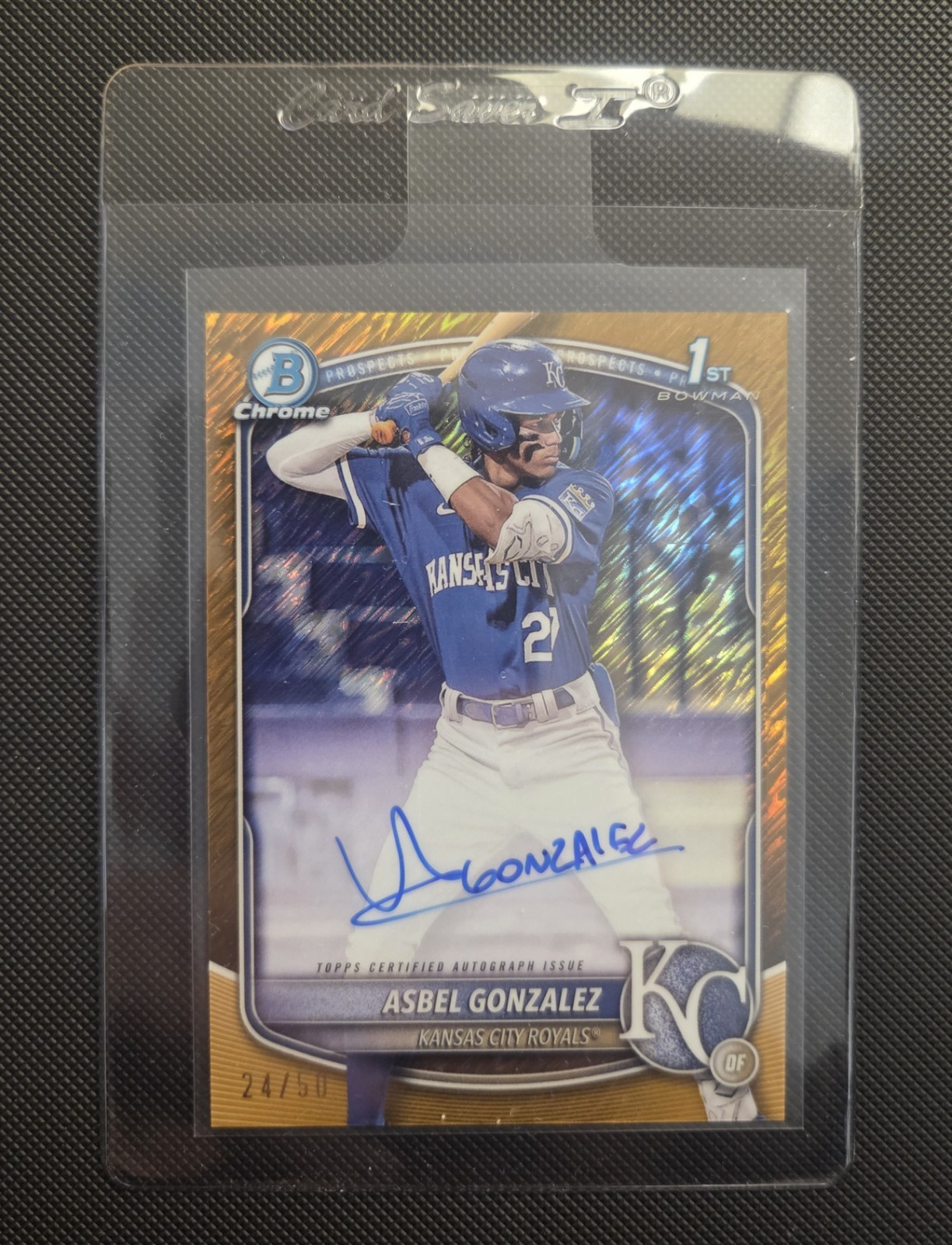 2025 Bowman Chrome Asbel Gonzalez 1st Gold Shimmer Refractor Auto #d /50 🔥