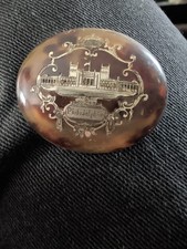1876 Philadelphia Faux Tortoise Sterling Steamboat Centennial Expo Button