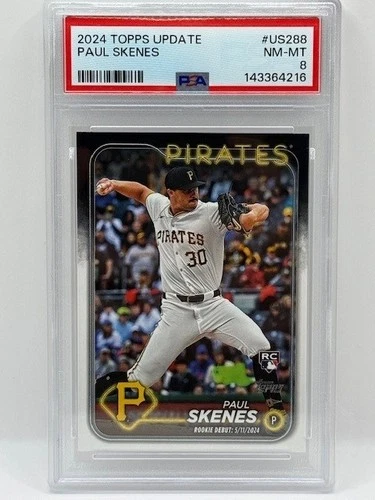 🔥 Paul Skenes Rookie  2024 Topps Update RC Pirates #US288 PSA 8