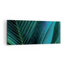 Quadro su Tela 120x50cm Foglia Tropici Verde Stampe Immagini Quadri Murale