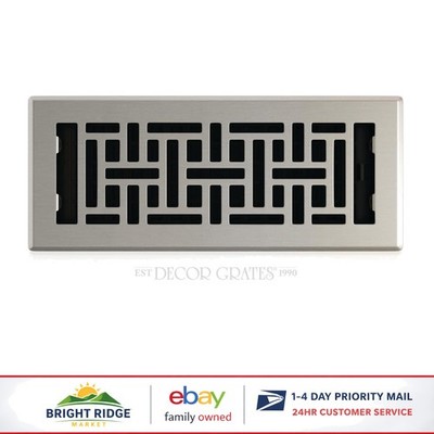 4x12 Inch Decorative Floor Register with Easy Installation and Control Lever