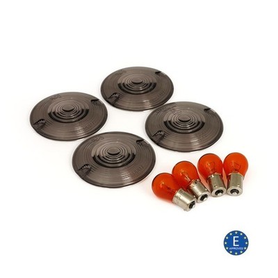 Blinker Gläser Set grau EC geprüft für Harley Softail Fatboy Roadking Touring