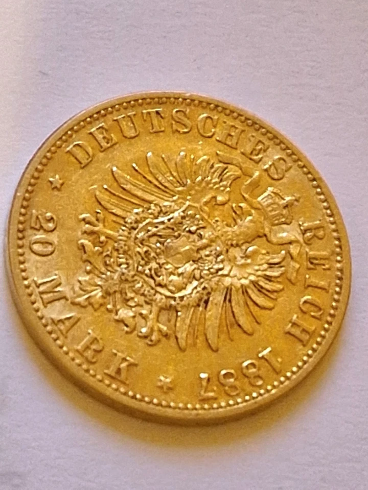 J269  20 Mark  SACHSEN-ALTENBURG Ernst von 1887 A in VZ  3429 - Bild 2 von 4