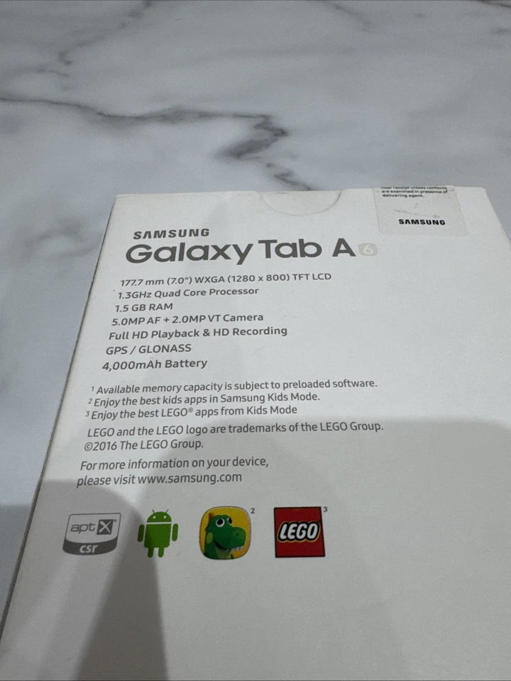Samsung Galaxy Tab A SM-T280N 8GB, Wi-Fi, 7” – Black – Brand New & Sealed - Image 4 of 4