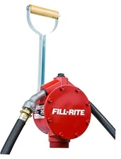  FR152 Piston Hand Pump with Hose & Nozzle Spout, Red Piston w/Spout & Hose
