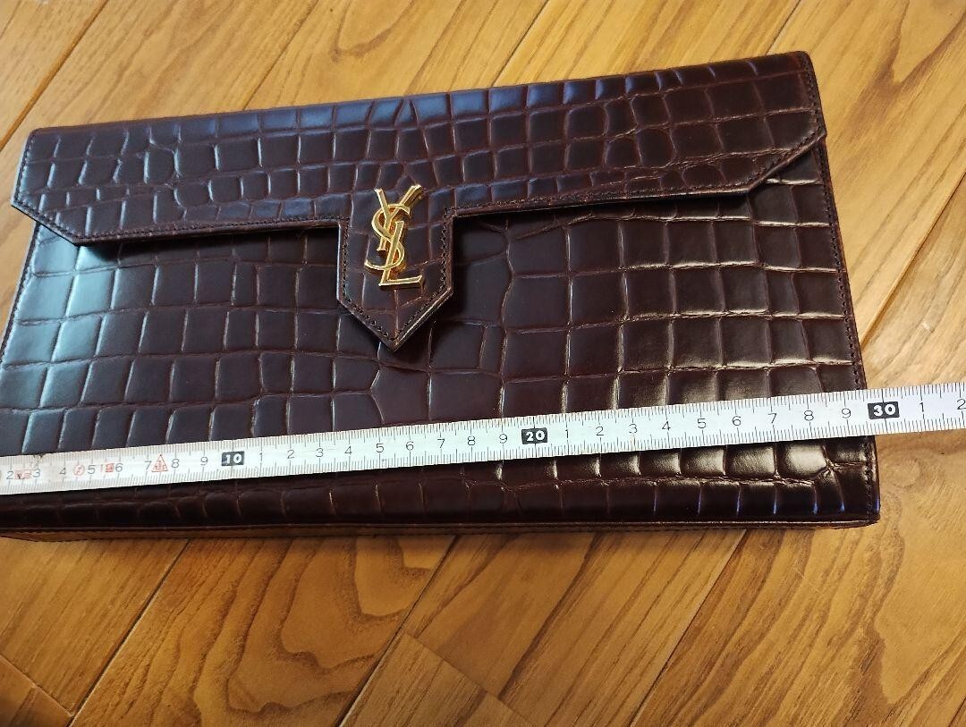 Autentica borsa a tracolla Yves Saint Laurent vintage coccodrillo in rilievo