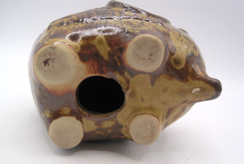 Vintage Mini Ceramic Elephant Tea Light Holder Brown Snub Nose Trunk - Picture 5 of 5