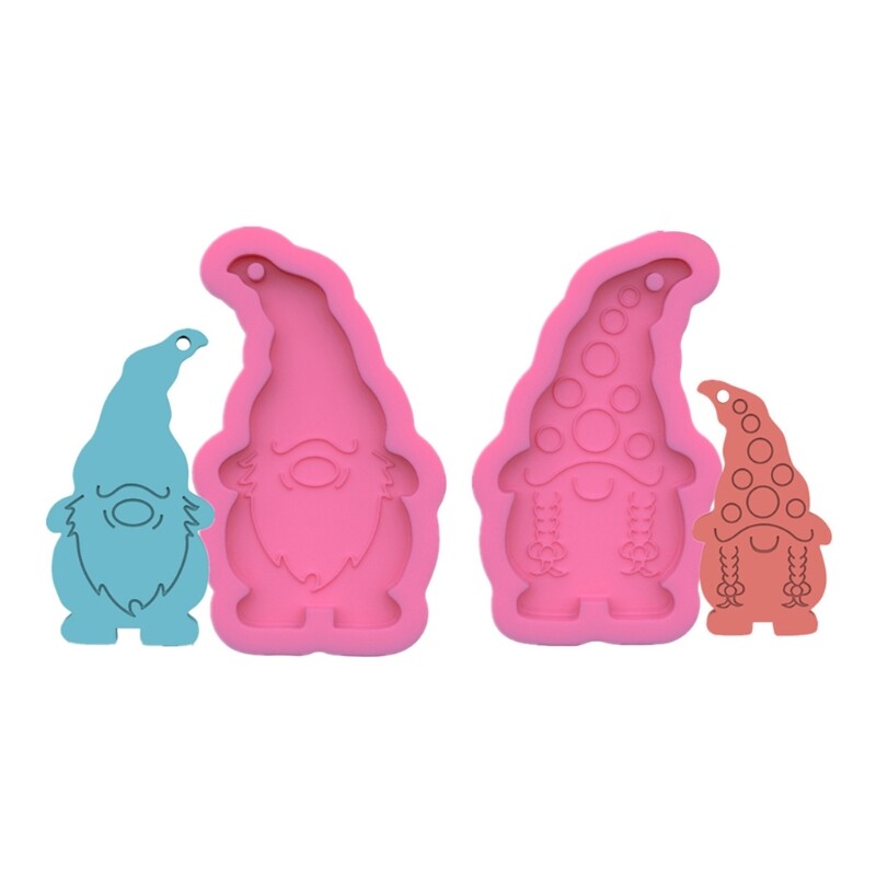 Halloween Gnomish Keychain Epoxy Resin Mold Dwarf for Pendants Silicone Mou