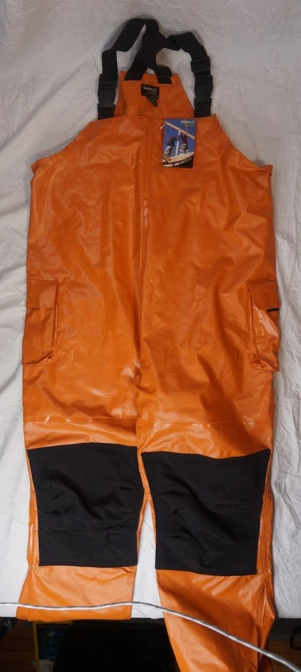 Gander MTN PVC Rainwear Workwear waterprof Bib Overalls Fishing Orange 2XL - Image 4 of 4