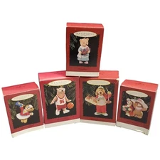 Lot of 5 Hallmark Assorted Animal Christmas Ornaments Daughter Bear, Fantastic..
