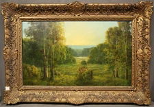 19th - 20th Century American Beautiful Forest Clearing Glade Landscape Sunshine