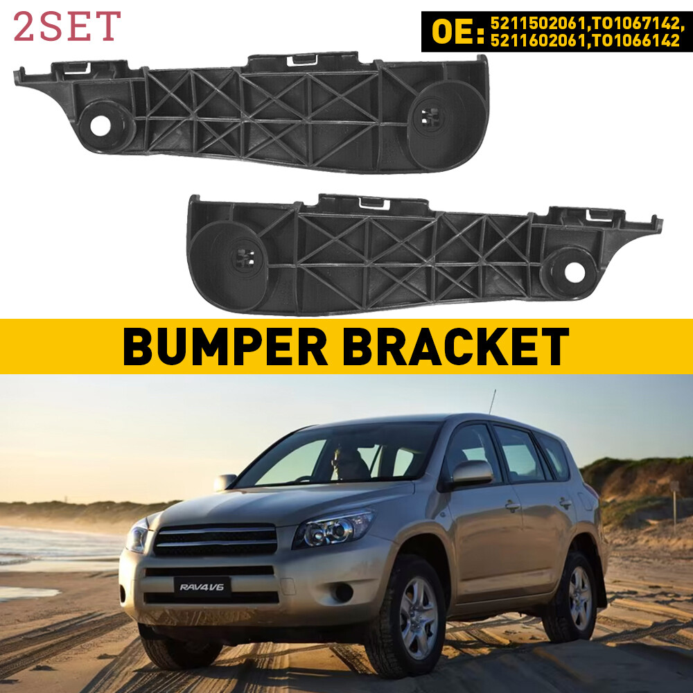 2 Front Bumper Support Brackets Retainer Beam for 06-12 RAV4 with 6 Clips 52535