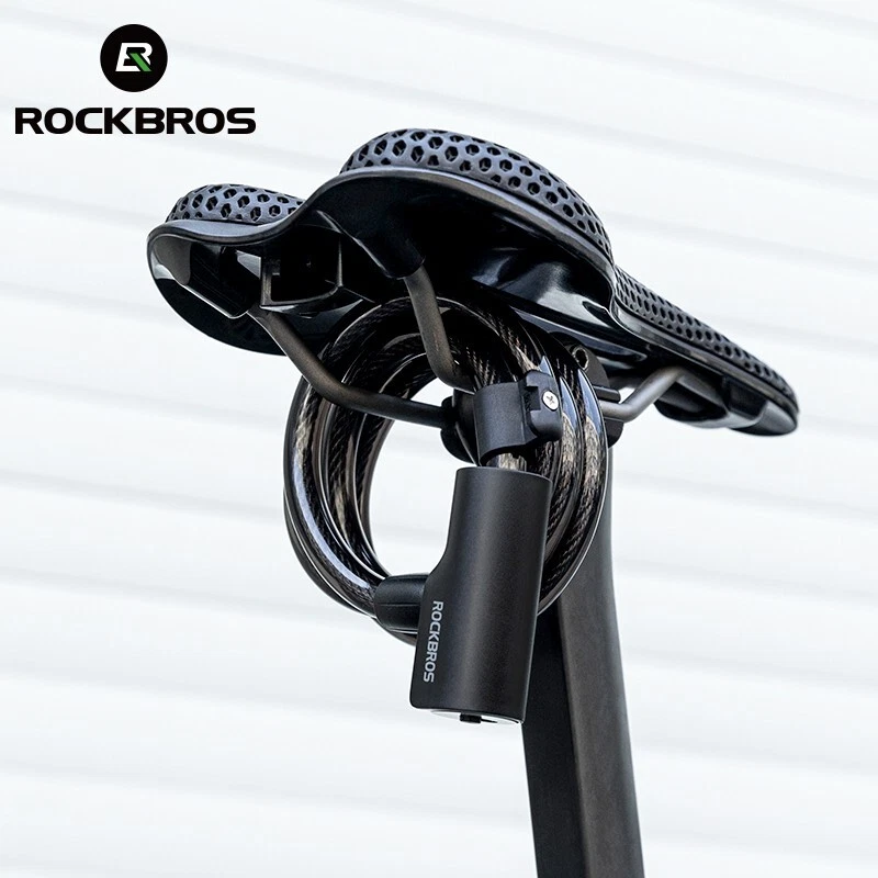 ROCKBROS Bicycle Cable Lock Bike Anti-Theft Security Steel Chain Portable Safety - Image 4 of 4