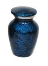 Beautiful Forest Blue Cremation Urn Keepsake, Handcrafted, Free Shipping