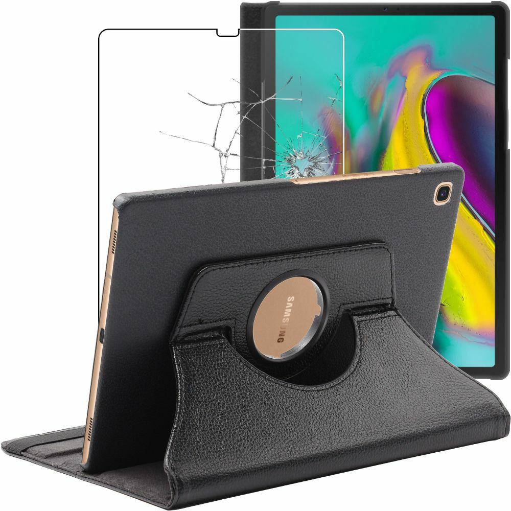 Coque rotative Samsung Tab S5e 10.5 noire pour travailler et cuisiner en sécurité