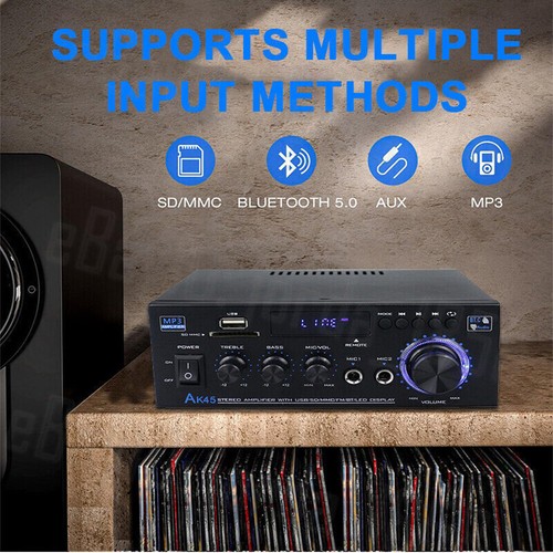 600W bluetooth Stereo Amplifier Amp HIFI Audio Radio 2CH USB AUX FM Car Home - Picture 11 of 12