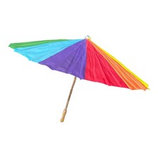 Vintage Rainbow Wood Tiki Drink Umbrella Party Prop Photo Shoot Prop