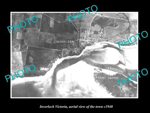 OLD LARGE HISTORIC PHOTO OF INVERLOCH VIC AUSTRALIA AERIAL VIEW OF TOWN ...