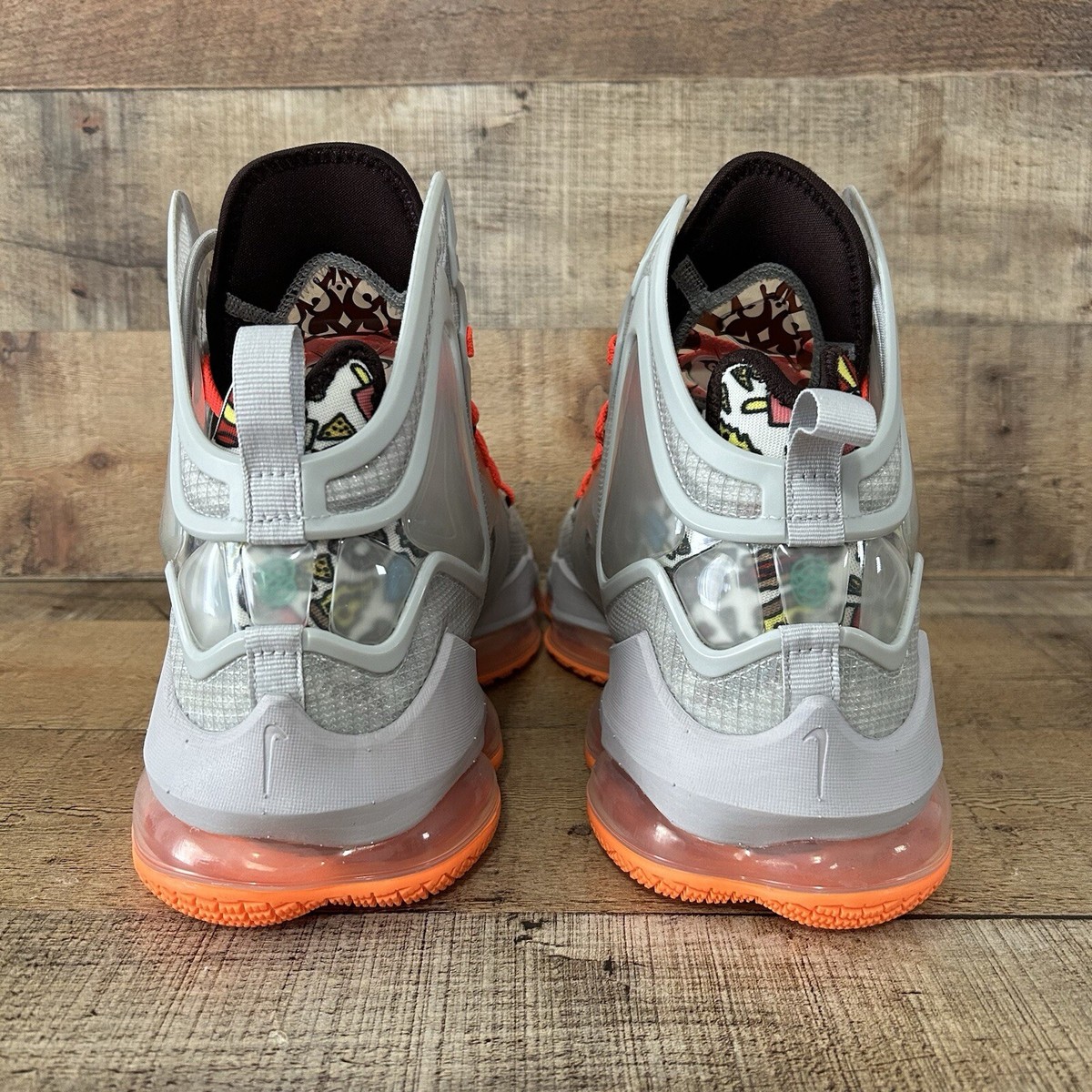 Nike LeBron 19 XIX Mens Size 15 Grey Orange Fast Food Basketball