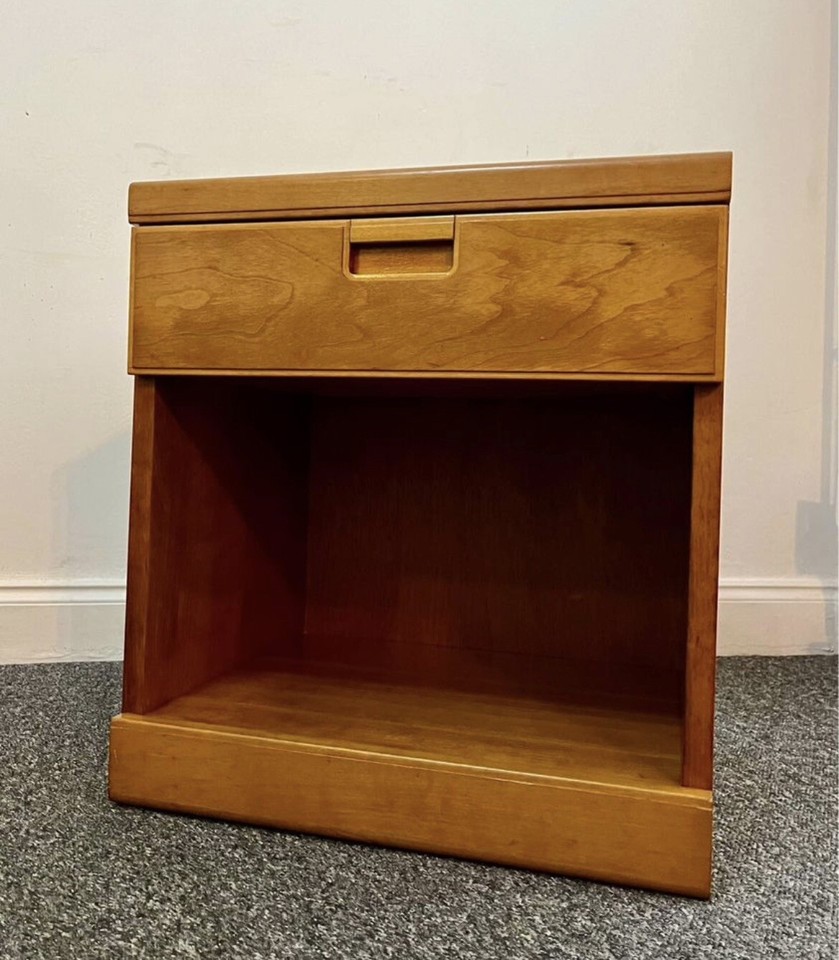 White & Newton Bedside Table/ Teak/ Beech/ Retro/ Vintage/ Mid