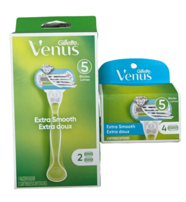 GILLETTE VENUS EMBRACE Women's Razor w/ blades PLUS 4 PACK Cartridge refills