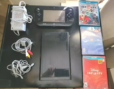 Nintendo Wii U 32GB Console Game Pad Accessories (4 Games) Disney Bundle