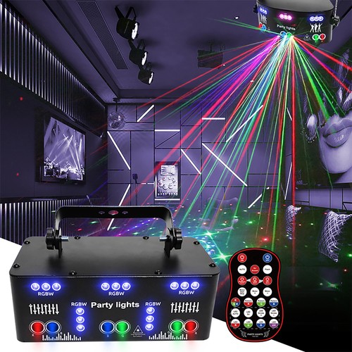 64 Pattern DJ Disco Party Stage Light Laser Projector 15 LED RGB Show ...