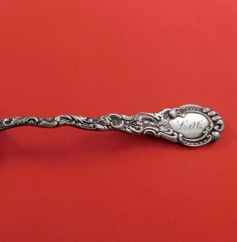 Tenedor de espárragos de plata esterlina Louis XV por Durgin lavado en oro 9 1/2" para servir Foto 2 de 2