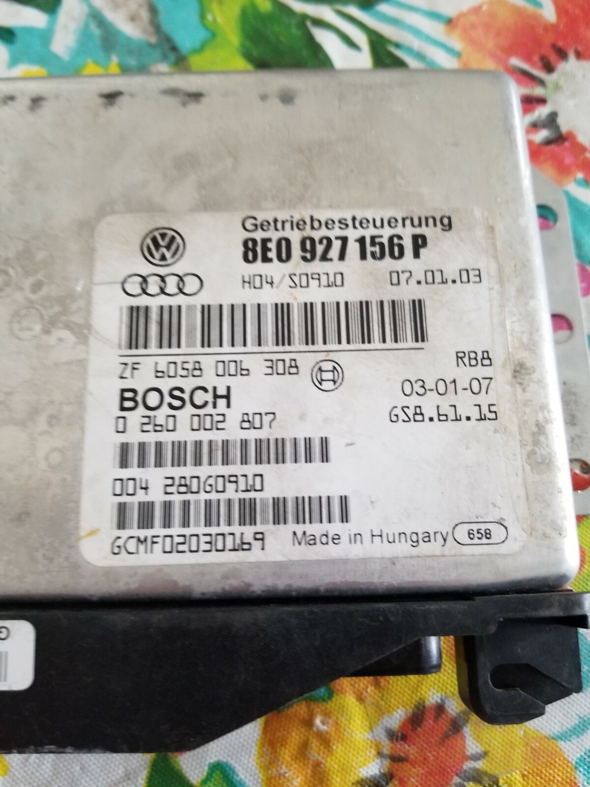 20032005 Audi A4 Transmission Control Module TCU OEM P/N 8E0 927 156 P eBay