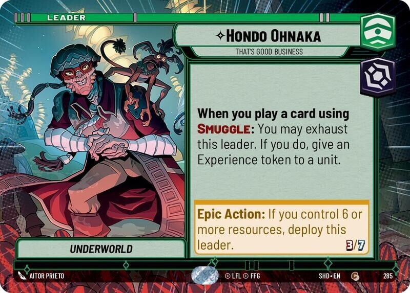 Hondo Ohnaka Hyperspace #285 Star Wars Unlimited Shadows of the Galaxy NM