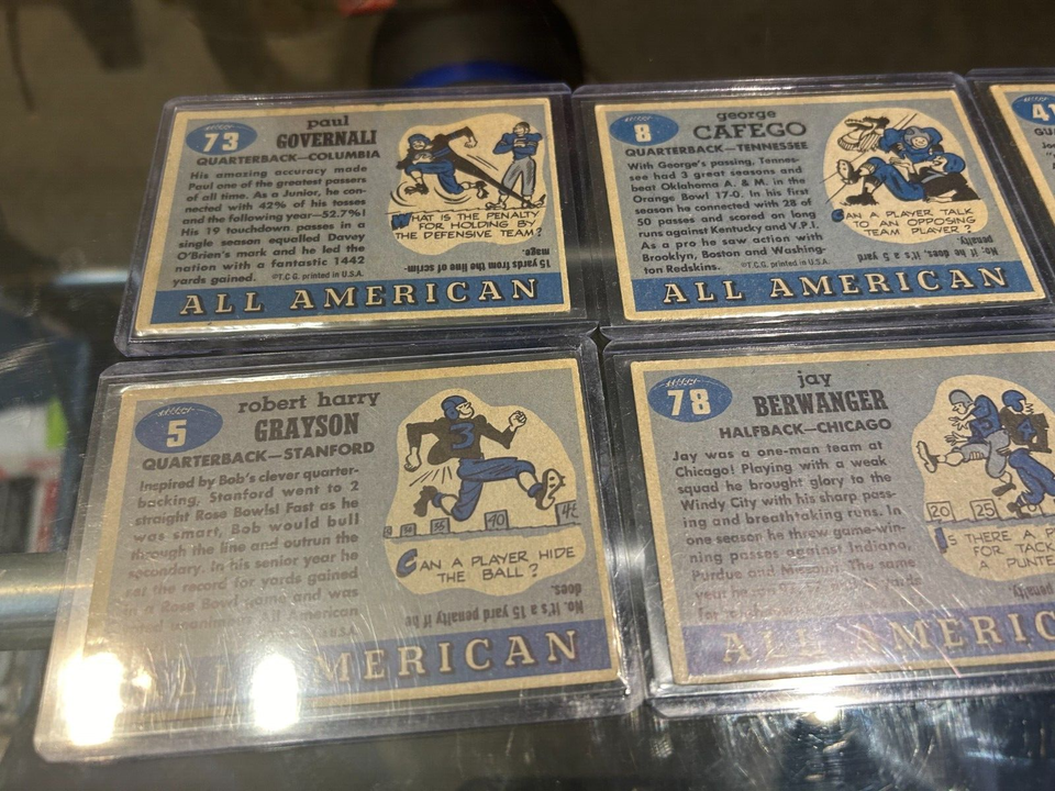 1955 TOPPS ALLAMERICAN FOOTBALL (6) CARD LOT **ESTATE SALE** STARTER