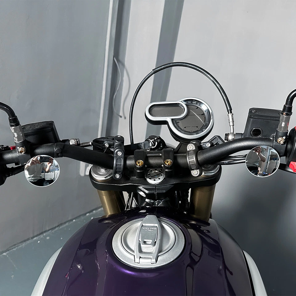 Espejos retrovisores de punto ciego HD sin borde ajustables 360° para Ducati Monster Foto 2 de 4