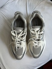 Womens Steve Madden Possession Platform Sneaker - Silver And White Size 7M