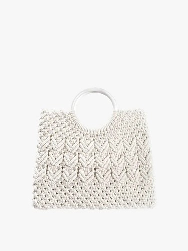 JEN & CO MACRAME WHITE SATCHEL WITH CIRCLE HANDLE-CLEARANCE SALE!!!! - 第 2/2 張圖片
