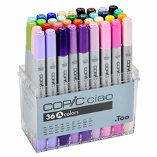 Copic Ciao Marker 36 Color Set Artist Markers A, B, C, D, E Type -EXPRESS SHIP