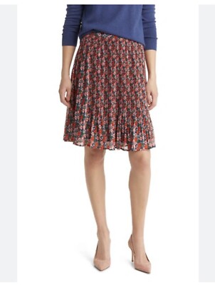 Boden Plisse Knee-length Skirt Multicolored Crinkle Size 10 NWT Retail $150