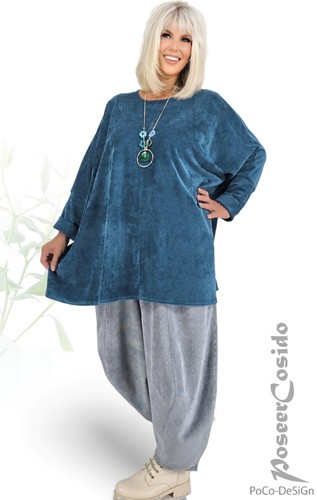 LAGENLOOK Ballon-Hose Winter Cord blau-grau XL-XXL-XXXL 46 48 50 52 54 56 58 - Bild 20 von 20