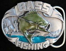 Siskiyou Bass Fishing Enamel  Metal Belt Buckle F-40