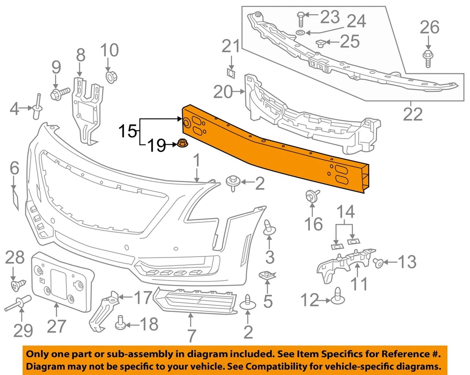 Conjunto de parachoques delantero usado se adapta a: Cadillac Ct6 2017 Luxury Front Grade A Foto 3 de 4