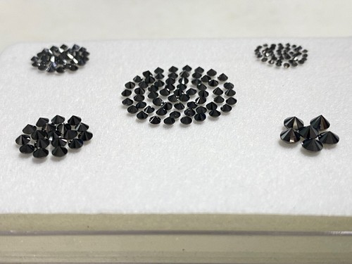 3 MM BLACK DIAMOND PAIR NATURAL DIAMOND PAIR FACETED ROUND DIAMOND PAIR - Picture 5 of 20