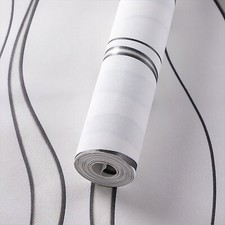 3D Damask Sliver Wave Wallpaper Silver Grey Wall Paper Roll Home Wall Decor 10M