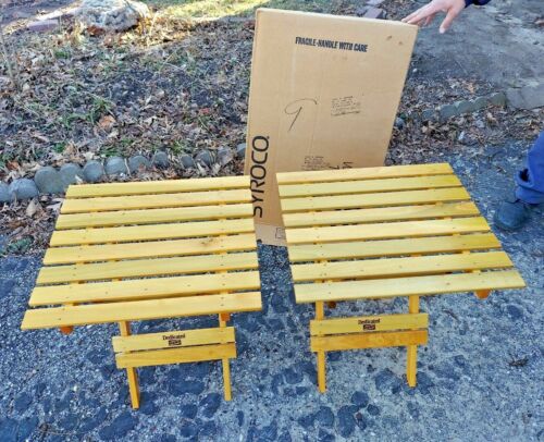 Kent Feeds 2 Wooden TV Trays Table Set Folding Portable Stand Promotional Advert - Picture 3 of 7