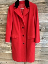 Vintage 1960s Long Wool Camel Hair Blend Coat With Black Velvet Collar Size S