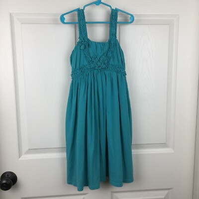 Isobella & Chloe Turquoise Blue Cotton Jersey Knit Embellished Dress -  Girls 8 | eBay