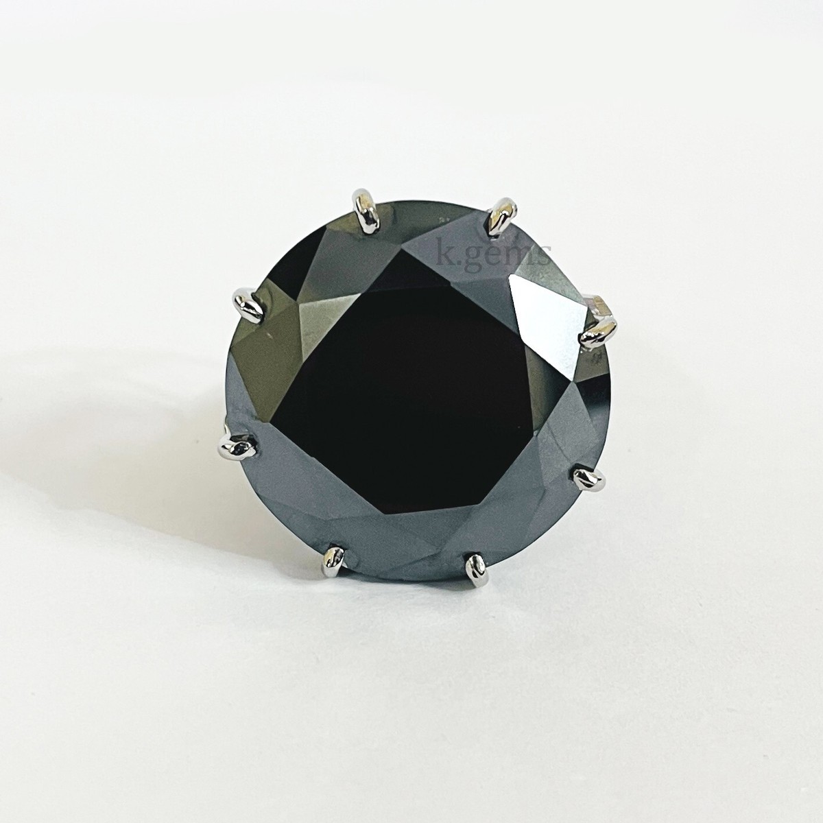 Huge 110 Ct Black Diamond Ring 8 Prong Setting Quality AAA