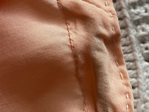Antique 1920-40s Bespoke Peach Silk Chemise with Pantaloons - with lace 36" B - Picture 7 of 21