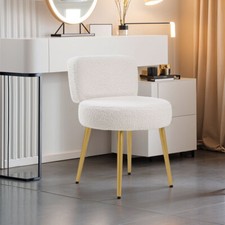 Teddy Plush Dressing Table Stool Side Chair Makeup Bedroom Upholstery Rest Chair