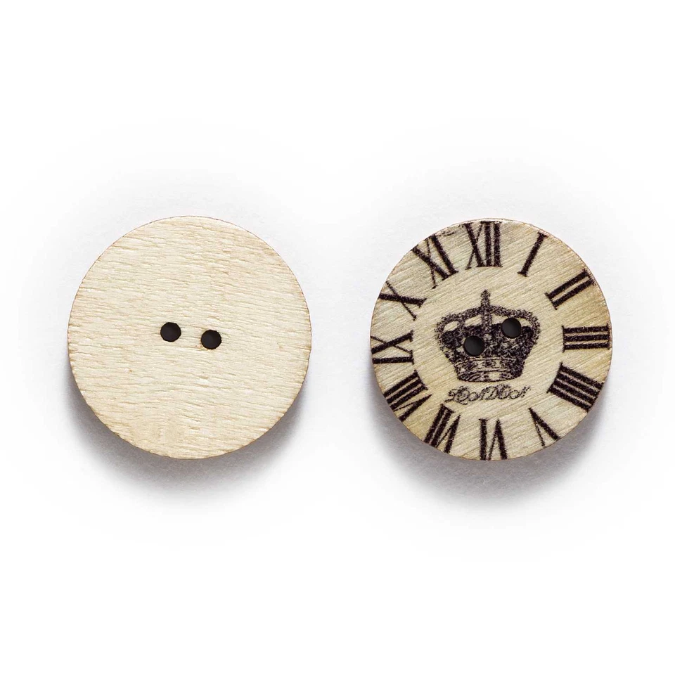50pcs Building Theme Wood Buttons Sewing Scrapbook Clothing Crafts Decor 15-25mm - Image 3 of 3