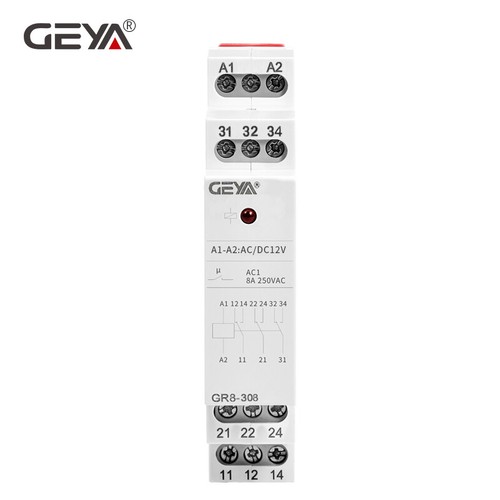 Auxiliary Relay AC/DC12V Electromagnetic Relay 8A/16A SPDT Module Relay Din Rail - Picture 15 of 16