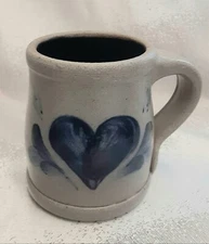 Rowe Pottery Works Salt Glaze Heart Mug 1998